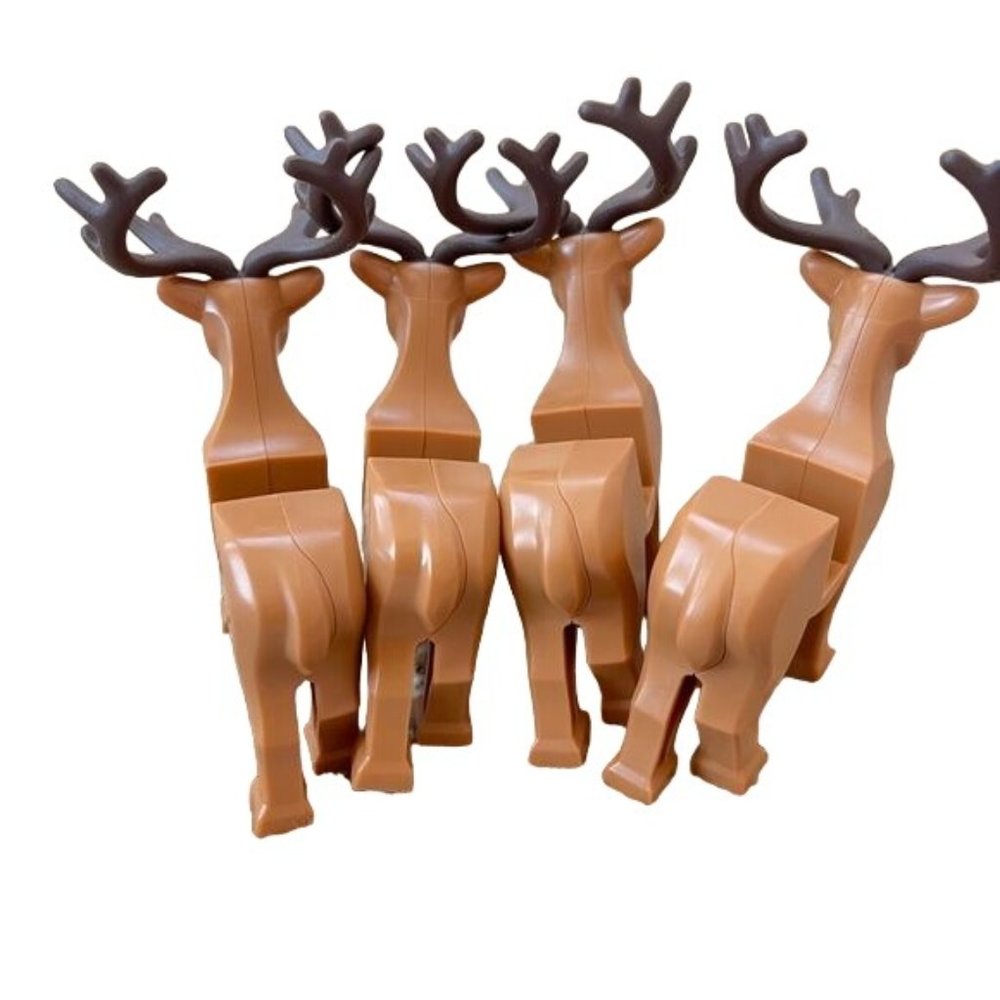 Lego Reindeer Set 4 Big Antlers Single Piece Figures Only  Holiday Decor 40499 - Picture 2 of 11